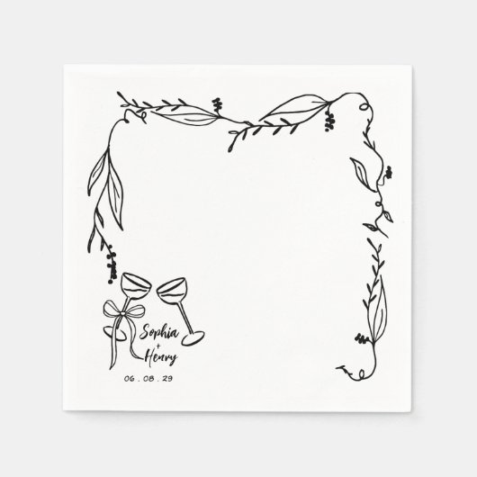 Serviette En Papier Mariage italien fantaisiste (Devant)