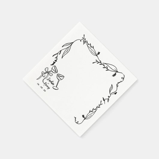 Serviette En Papier Mariage italien fantaisiste (Coin)