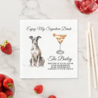 Mariage italien Greyhound Signature Boire serviett
