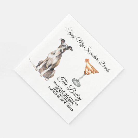 Serviette En Papier Mariage italien Greyhound Signature Boire serviett (Coin)