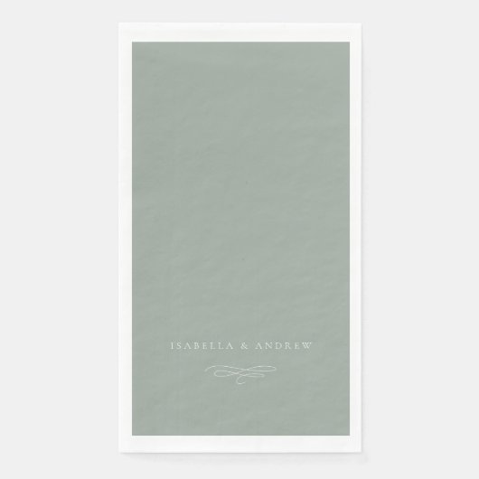 Serviette En Papier Mariage italien Solid Sage Green (Devant)