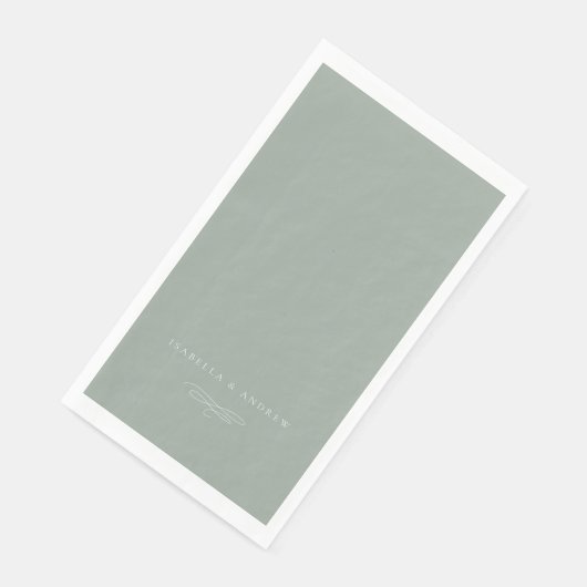 Serviette En Papier Mariage italien Solid Sage Green (Coin)