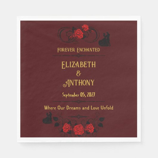 Serviette En Papier Mariage jamais enchanté (Devant)