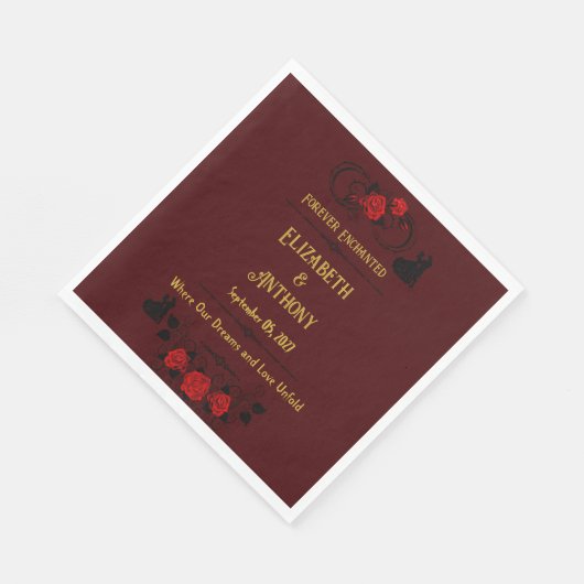 Serviette En Papier Mariage jamais enchanté (Coin)