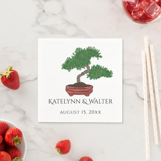 Serviette En Papier Mariage japonais Bonsai Tree (En situation)