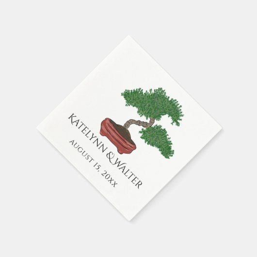 Serviette En Papier Mariage japonais Bonsai Tree (Coin)