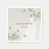 Serviette En Papier Mariage Jasmine Floral Boho Napkins (Devant)