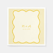 Serviette En Papier Mariage jaune beurre moderne (Devant)