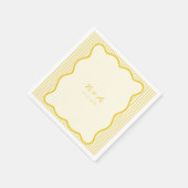 Serviette En Papier Mariage jaune beurre moderne (Coin)