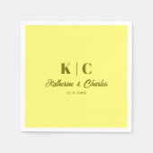 Serviette En Papier Mariage jaune beurre moderne (Devant)
