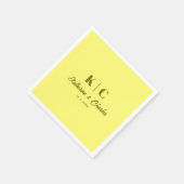 Serviette En Papier Mariage jaune beurre moderne (Coin)