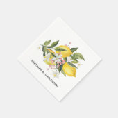 Serviette En Papier Mariage Jaune Citron (Coin)