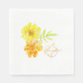 Serviette En Papier Mariage jaune marigolds aquarelle papier serviette (Devant)