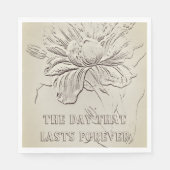 SERVIETTE EN PAPIER MARIAGE JOUR NAPKIN STYLE DE CONCEPTION ROMANTIQUE (Devant)