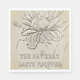 SERVIETTE EN PAPIER MARIAGE JOUR NAPKIN STYLE DE CONCEPTION ROMANTIQUE