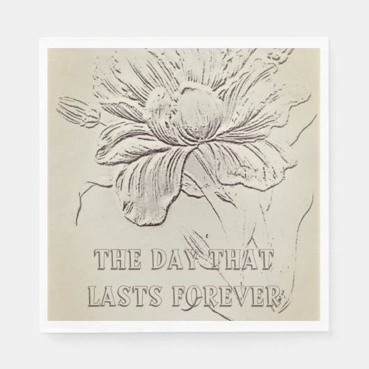 SERVIETTE EN PAPIER MARIAGE JOUR NAPKIN STYLE DE CONCEPTION ROMANTIQUE (Devant)