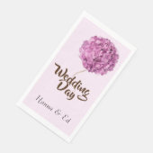 Serviette En Papier Mariage Jour rose & blanc hydrangée fleur (Coin)