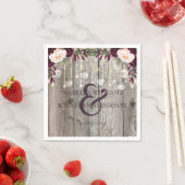 Serviette En Papier Mariage Lace Rustique Jar Bois & Chaînes (En situation)