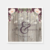 Serviette En Papier Mariage Lace Rustique Jar Bois & Chaînes (Devant)