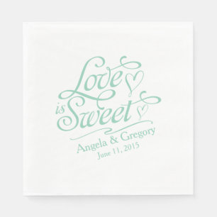Serviette En Papier Mariage   L'amour est sucré Bonbons Buffet Mint Gr