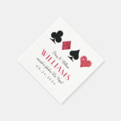 Serviette En Papier Mariage Las Vegas Red et Black Cocktail Napkin (Coin)