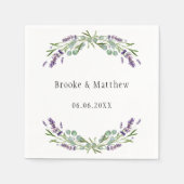 Serviette En Papier Mariage lavande eucalyptus verdure (Devant)