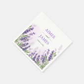 Serviette En Papier Mariage lavande Napkin Fleurs violettes Boho rusti (Coin)