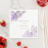 Serviette En Papier mariage lavande violet (En situation)