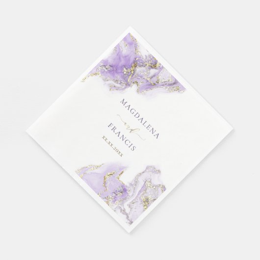 Serviette En Papier mariage lavande violet (Coin)