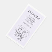 Serviette En Papier Mariage Lavis à Main Doodle Violet (Coin)