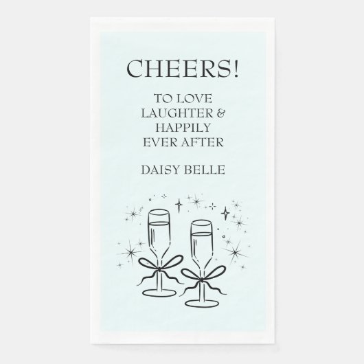 Serviette En Papier Mariage Lavis Main Doodle Vert (Devant)