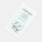 Serviette En Papier Mariage Lavis Main Doodle Vert (Coin)
