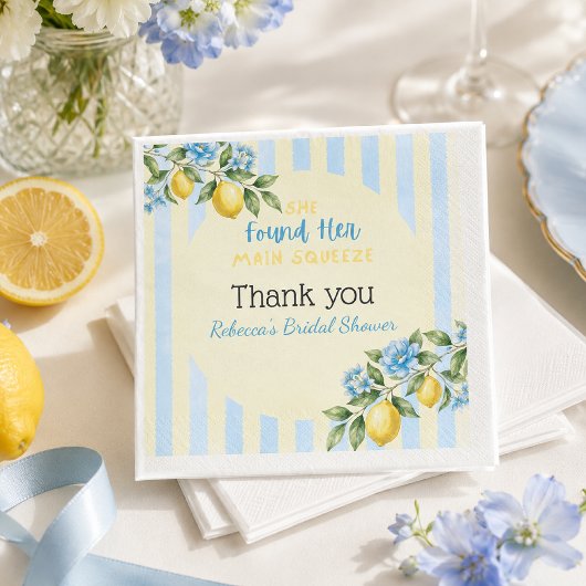 Serviette En Papier Mariage Lemon Blue Main Squeeze