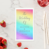 Serviette En Papier Mariage LGBTQ personnalisé arc-en-ciel joli (En situation)