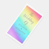Serviette En Papier Mariage LGBTQ personnalisé arc-en-ciel joli (Coin)