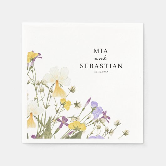 Serviette En Papier Mariage Lilac aquarelle (Devant)