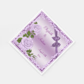 Serviette En Papier Mariage Lilac Blossom, Bows & Diamonds (Coin)