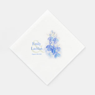 Serviette En Papier Mariage lobelia bleu aquarelle art serviettes en p