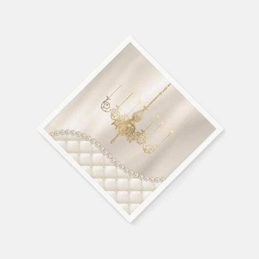 Serviette En Papier Mariage Luminaire Luminaire Perles d'ivoire Satin (Coin)