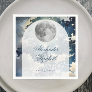 Serviette En Papier Mariage lunaire de nuit