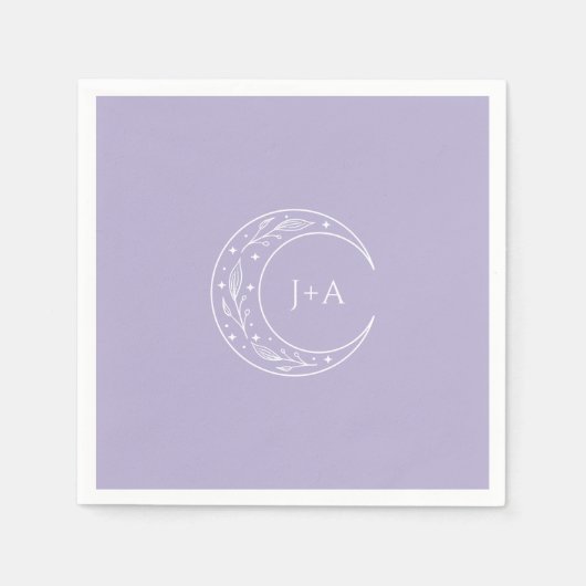 Serviette En Papier Mariage lunaire Lavender (Devant)