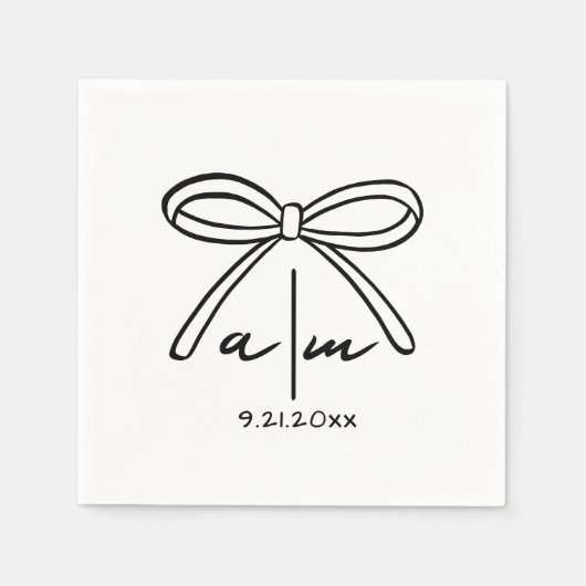 Serviette En Papier Mariage lunaire Monogram Napkins (Devant)