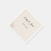 Serviette En Papier Mariage Luxueux en Rose (Coin)