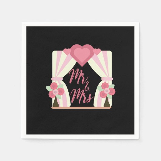 Serviette En Papier Mariage M. et Mme (Devant)