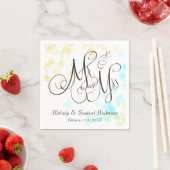 Serviette En Papier MARIAGE M. et Mme. | Plage Couleurs Confetti Napki (En situation)