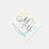 Serviette En Papier MARIAGE M. et Mme. | Plage Couleurs Confetti Napki (Coin)
