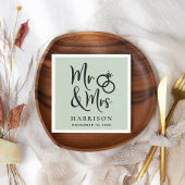 Serviette En Papier Mariage M. Mme Sage Green