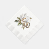 Serviette En Papier Mariage Magnolias et Mariage d'or (Coin)