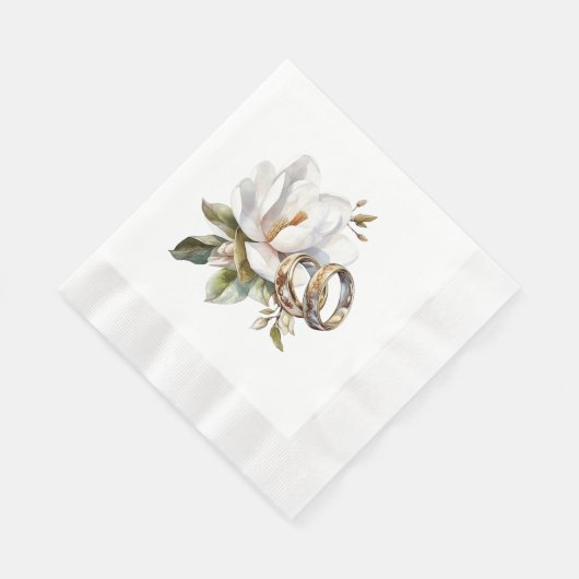 Serviette En Papier Mariage Magnolias et Mariage d'or (Coin)