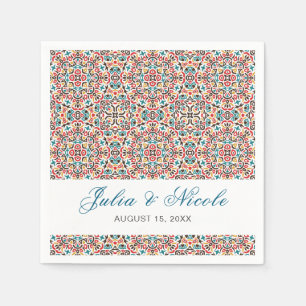 Serviette En Papier Mariage mandala géométrique en treillis marocain
